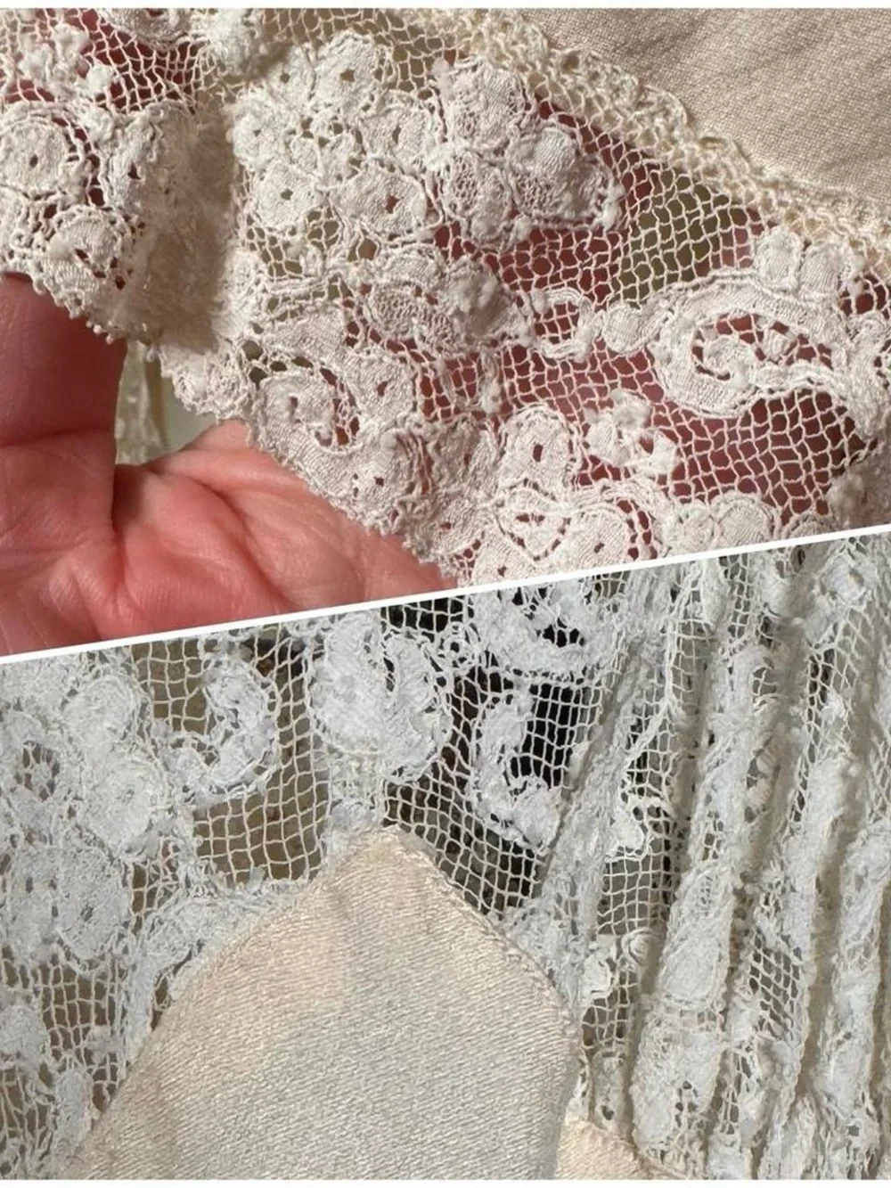 Rare nearly antique 1930s cream crepe silk bias cut wedding trousseau slip dres - Picture 7 of 7